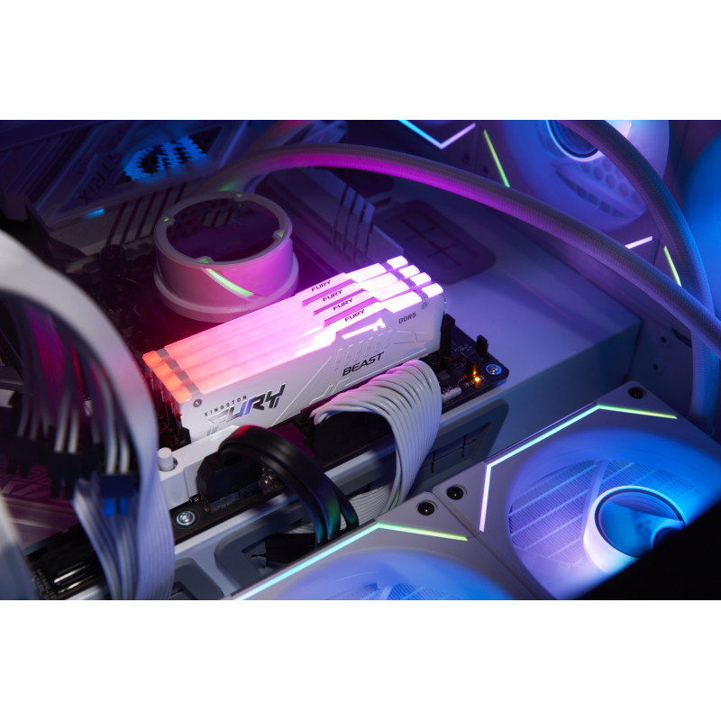 Kingston FURY Beast 16 GB DDR5-5600 CL40 DIMM-muistimoduuli, RGB, valkoinen, KF556C40BWA-16