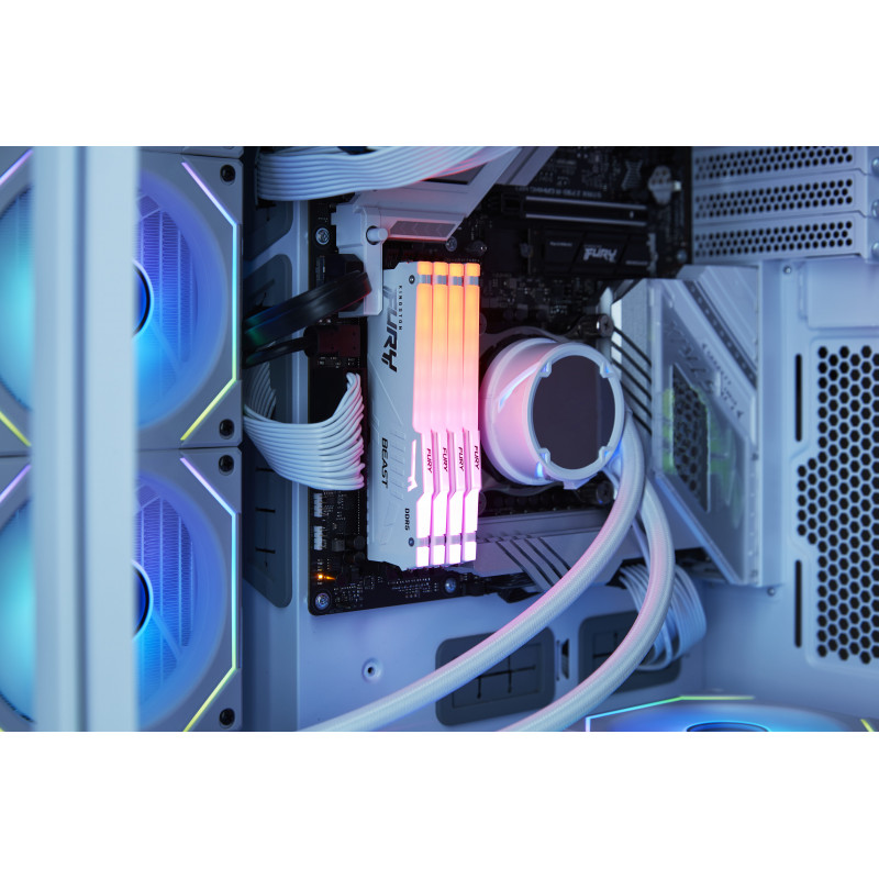 Kingston FURY Beast 16 GB DDR5-5600 CL40 DIMM-muistimoduuli, RGB, valkoinen, KF556C40BWA-16