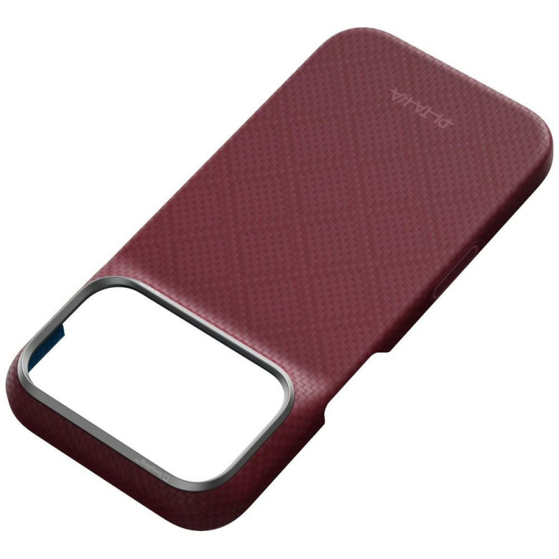 PITAKA Edge Case Argyle MagSafe -suojakuori Apple iPhone 18 Pro / 17 Pro -puhelimelle, viininpunainen