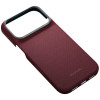 PITAKA Edge Case Argyle MagSafe -suojakuori Apple iPhone 18 Pro / 17 Pro -puhelimelle, viininpunainen