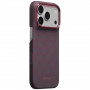 PITAKA Edge Case Argyle MagSafe -suojakuori Apple iPhone 18 Pro / 17 Pro -puhelimelle, sinipunainen