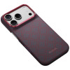 PITAKA Edge Case Argyle MagSafe -suojakuori Apple iPhone 18 Pro / 17 Pro -puhelimelle, sinipunainen