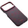 PITAKA Edge Case Argyle MagSafe -suojakuori Apple iPhone 18 Pro / 17 Pro -puhelimelle, sinipunainen
