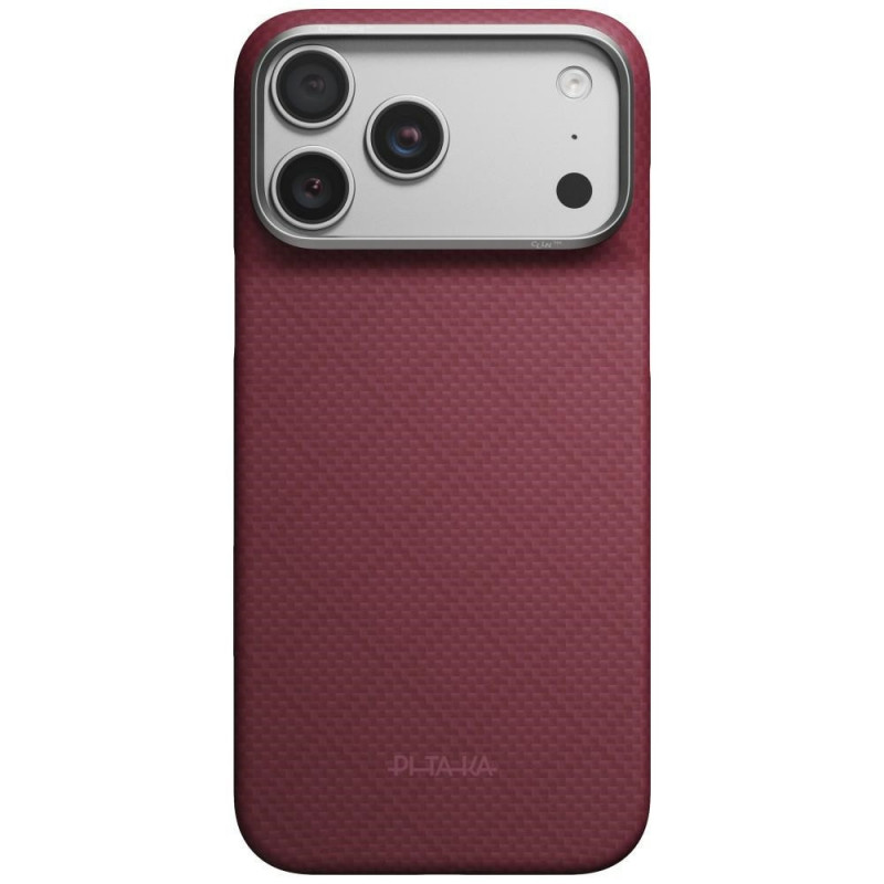 PITAKA Edge Case Argyle MagSafe -suojakuori Apple iPhone 18 Pro Max / 17 Pro Max -puhelimelle, viininpunainen