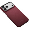 PITAKA Edge Case Argyle MagSafe -suojakuori Apple iPhone 18 Pro Max / 17 Pro Max -puhelimelle, viininpunainen