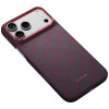 PITAKA Edge Case Argyle MagSafe -suojakuori Apple iPhone 18 Pro Max / 17 Pro Max -puhelimelle, sinipunainen