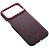 PITAKA Edge Case Argyle MagSafe -suojakuori Apple iPhone 18 Pro Max / 17 Pro Max -puhelimelle, sinipunainen