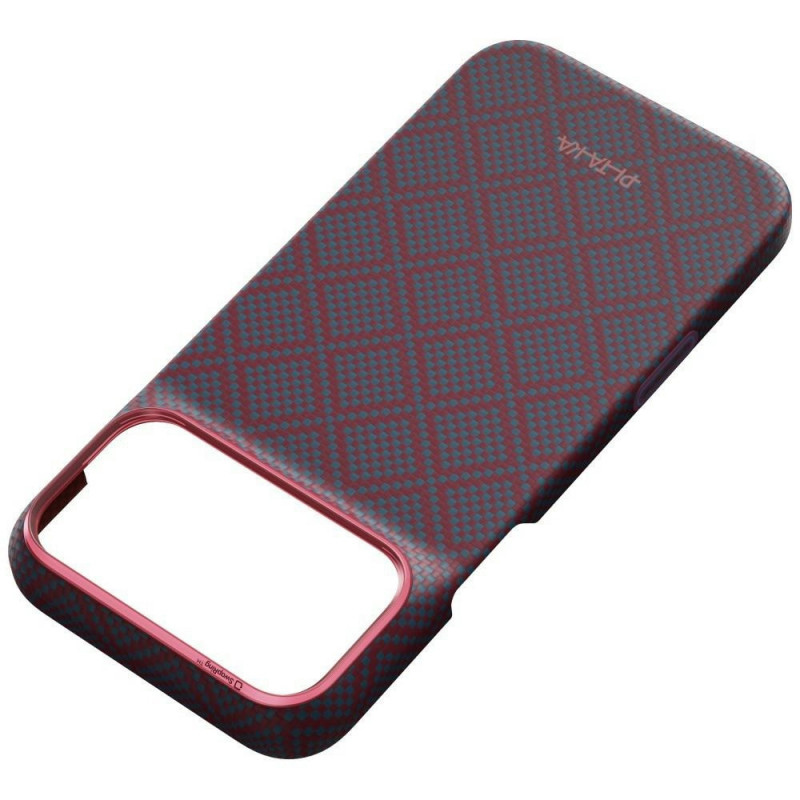 PITAKA Edge Case Argyle MagSafe -suojakuori Apple iPhone 18 Pro Max / 17 Pro Max -puhelimelle, sinipunainen