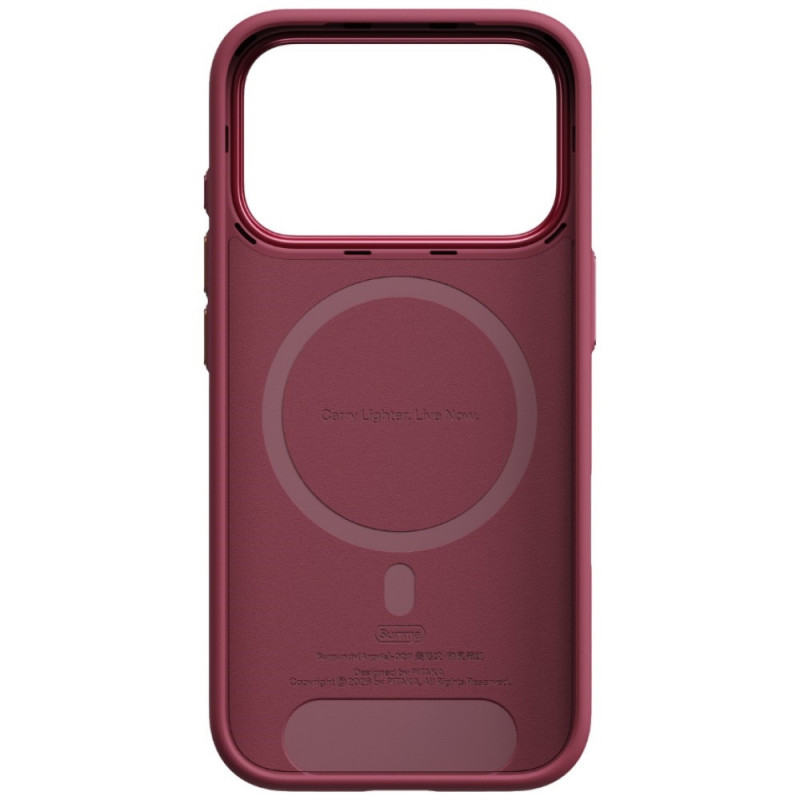 PITAKA Summa Case -suojakuori Apple iPhone 18 Pro / 17 Pro -puhelimelle, viininpunainen