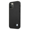 BMW BMHCP12MRCDPK Apple iPhone 12 / 12 Pro hardcase Leather Deboss, musta