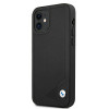 BMW BMHCP12SRCDPK Apple iPhone 12 mini -kovakotelo Leather Deboss, musta
