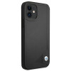 BMW BMHCP12SRCDPK Apple iPhone 12 mini -kovakotelo Leather Deboss, musta