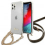 Guess GUHCP12MKC4GSGO Apple iPhone 12 / 12 Pro -kovakotelo 4G Gold Chain, läpinäkyvä