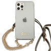 Guess GUHCP12MKC4GSGO Apple iPhone 12 / 12 Pro -kovakotelo 4G Gold Chain, läpinäkyvä