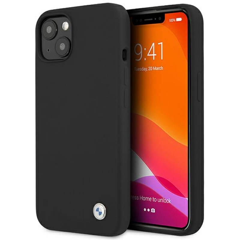 BMW BMHCP13SSILBK Apple iPhone 13 mini -kovakotelo Silicone Signature, musta