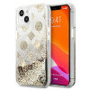 Guess GUHCP13SLGPEGO Apple iPhone 13 mini -kovakotelo Peony Liquid Glitter, kulta