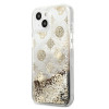 Guess GUHCP13SLGPEGO Apple iPhone 13 mini -kovakotelo Peony Liquid Glitter, kulta