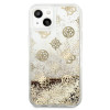 Guess GUHCP13SLGPEGO Apple iPhone 13 mini -kovakotelo Peony Liquid Glitter, kulta