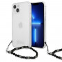 Guess GUHCP13SKPSBK Apple iPhone 13 mini -kovakuori Black Pearl, läpinäkyvä