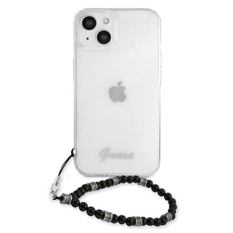 Guess GUHCP13SKPSBK Apple iPhone 13 mini -kovakuori Black Pearl, läpinäkyvä