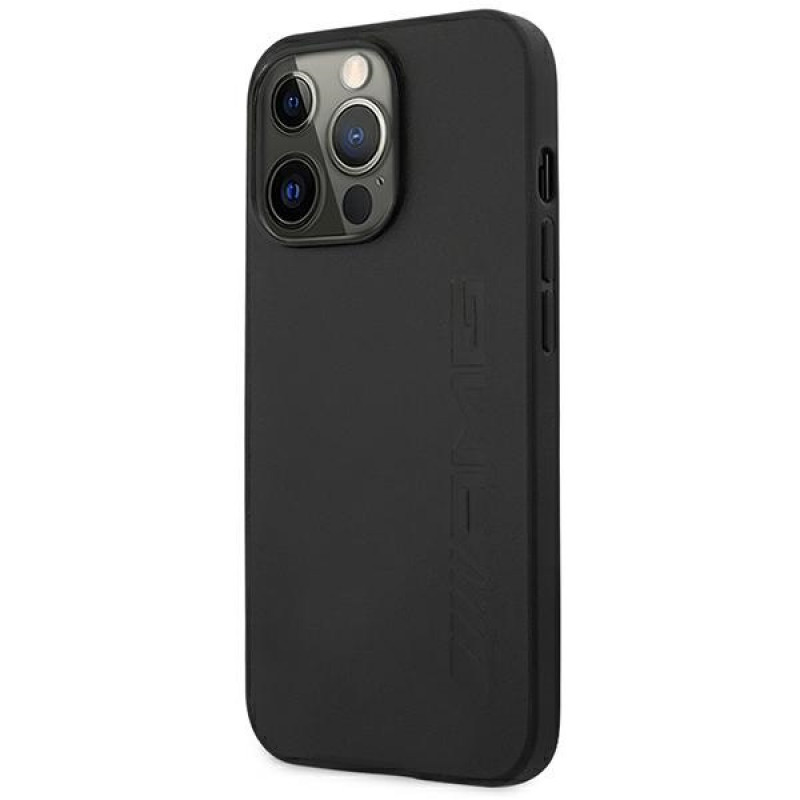 Mercedes-AMG AMHCP14LDOLBK Apple iPhone 14 Pro -kovakotelo, Leather Hot Stamped, musta