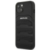 Mercedes-AMG AMHCP14MGSEBK Apple iPhone 14 Plus / 15 Plus -kovakotelo, Leather Debossed Lines, musta