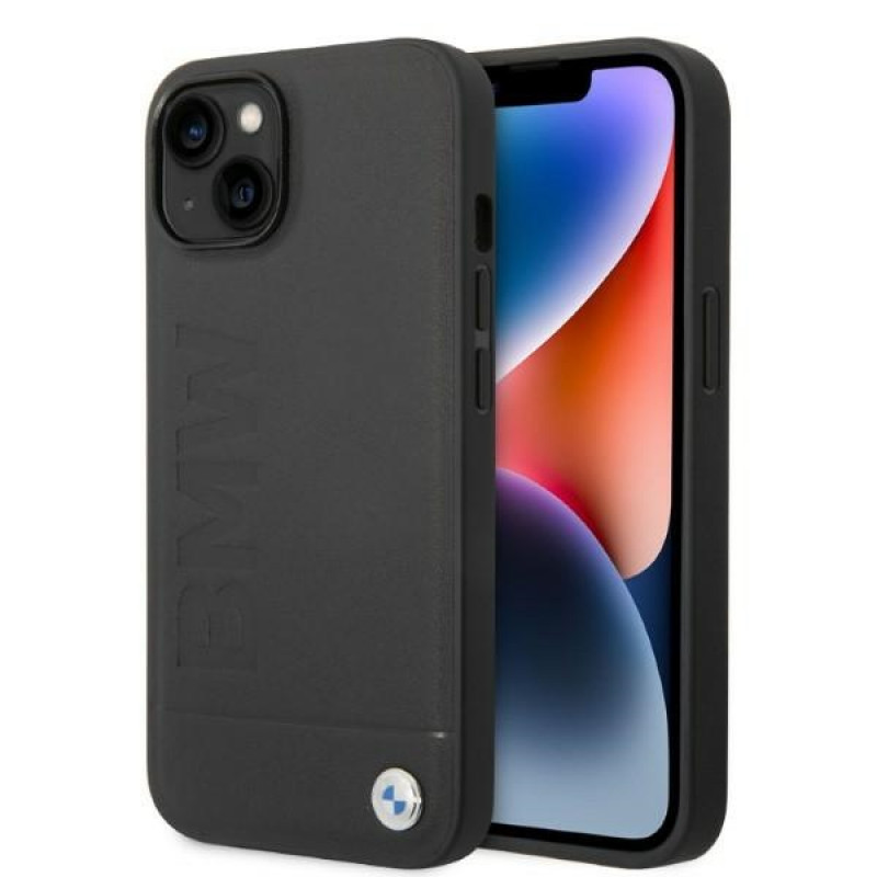 BMW BMHMP14MSLLBK Apple iPhone 14 Plus / 15 Plus -kovakotelo, Signature Logo Imprint MagSafe, musta