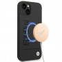 BMW BMHMP14MSLBLBK Apple iPhone 14 Plus / 15 Plus -kovakotelo, Silicone Signature Logo MagSafe, musta