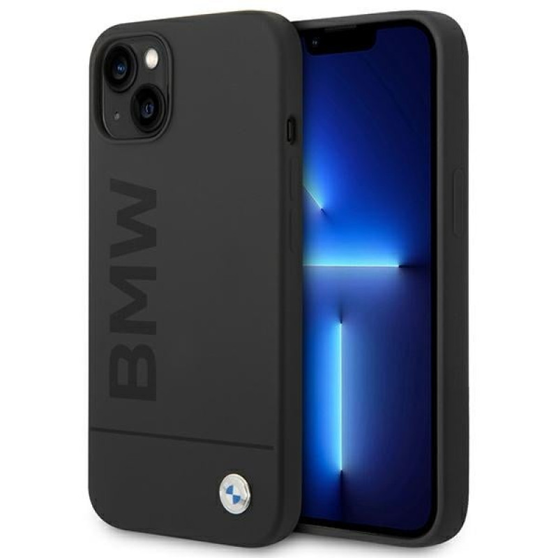 BMW BMHMP14MSLBLBK Apple iPhone 14 Plus / 15 Plus -kovakotelo, Silicone Signature Logo MagSafe, musta