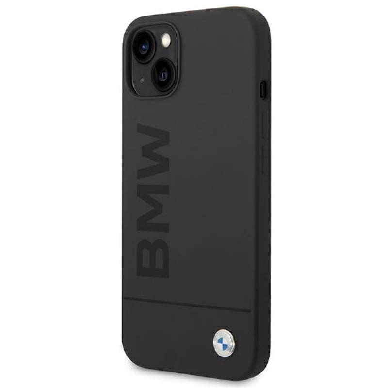 BMW BMHMP14MSLBLBK Apple iPhone 14 Plus / 15 Plus -kovakotelo, Silicone Signature Logo MagSafe, musta
