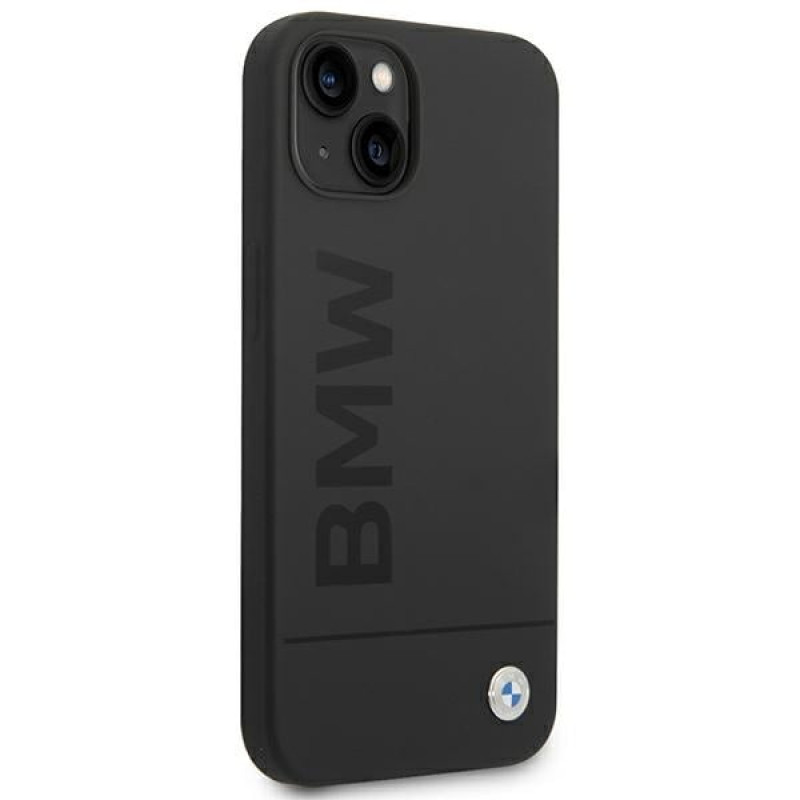 BMW BMHMP14MSLBLBK Apple iPhone 14 Plus / 15 Plus -kovakotelo, Silicone Signature Logo MagSafe, musta
