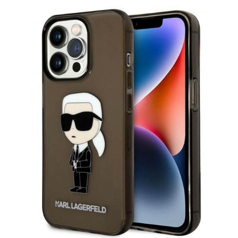 Karl Lagerfeld KLHCP14XHNIKTCK Apple iPhone 14 Pro Max -kovakotelo, Ikonik Karl, musta