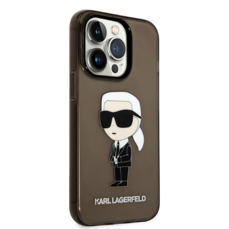 Karl Lagerfeld KLHCP14XHNIKTCK Apple iPhone 14 Pro Max -kovakotelo, Ikonik Karl, musta