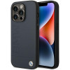 BMW BMHMP14XSLLNA Apple iPhone 14 Pro Max -kovakotelo, Leather Hot Stamp MagSafe, navy