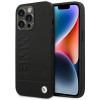 BMW BMHCP14XSLLBK Apple iPhone 14 Pro Max -kuori, Leather Stamp, musta