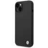 BMW BMHCP14MSILBK Apple iPhone 14 Plus / 15 Plus -kuori, Silicone Metal Logo, musta