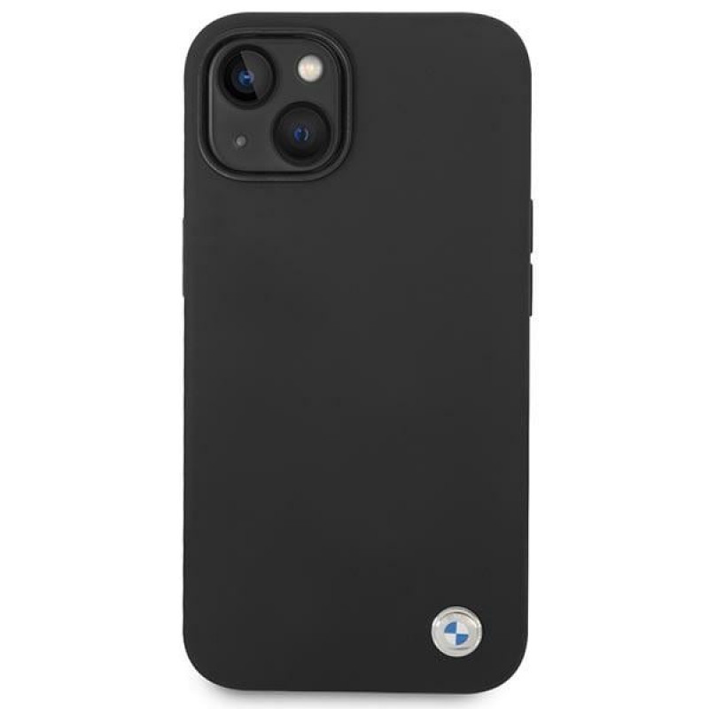 BMW BMHCP14SSILBK Apple iPhone 14 -kuori, Silicone Metal Logo, musta