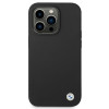 BMW BMHCP14XSILBK Silicone Metal Logo -kovakotelo Apple iPhone 14 Pro Max 6.7" -puhelimelle, musta