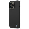 BMW BMHCP14LSILBK Apple iPhone 14 Pro -kotelo, Silicone Metal Logo, musta