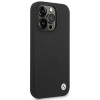 BMW BMHCP14LSILBK Apple iPhone 14 Pro -kotelo, Silicone Metal Logo, musta