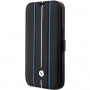 BMW BMBKP14L22RVSK Leather Stamp Blue Lines -kirjakotelo Apple iPhone 14 Pro 6.1" -puhelimelle, musta