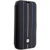 BMW BMBKP14L22RVSK Leather Stamp Blue Lines -kirjakotelo Apple iPhone 14 Pro 6.1" -puhelimelle, musta