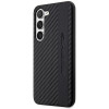 Mercedes-AMG AMHCS23SBLSCA Carbon Stripe & Embossed -kovakotelo Samsung Galaxy S23 (S911) -puhelimelle, musta