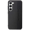 Mercedes-AMG AMHCS23SBLSCA Carbon Stripe & Embossed -kovakotelo Samsung Galaxy S23 (S911) -puhelimelle, musta