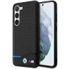 BMW BMHCS23M22NBCK Leather Carbon -kovakotelo Samsung Galaxy S23+ (S916) -puhelimelle, musta