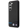 BMW BMHCS23M22NBCK Leather Carbon -kovakotelo Samsung Galaxy S23+ (S916) -puhelimelle, musta