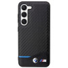 BMW BMHCS23M22NBCK Leather Carbon -kovakotelo Samsung Galaxy S23+ (S916) -puhelimelle, musta
