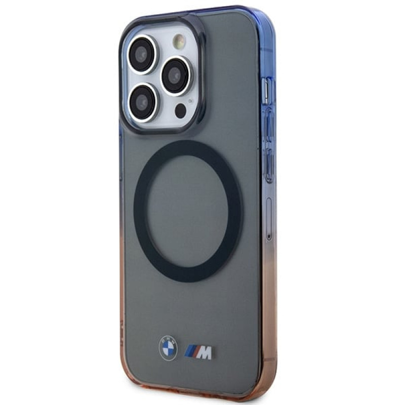 BMW BMHMP14XHTGE Gradient Bumper -kovakotelo Apple iPhone 14 Pro Max -puhelimelle, harmaa, MagSafe