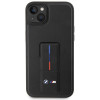 BMW Grip Stand Hot Stamp -suojakotelo Apple iPhone 14 / 15 / 13 -puhelimelle, musta