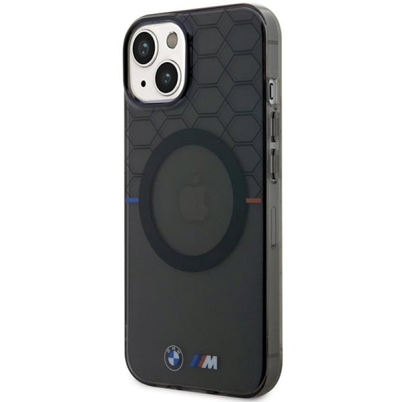BMW BMHMP14SHGPK Pattern MagSafe -kovakotelo Apple iPhone 14 -puhelimelle, harmaa